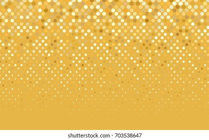 Light Orange vector illustration which consist of circles. Dotted gradient design for your business. Creative geometric background in halftone style with colored spots.