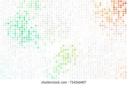 Light Orange vector illustration which consist of circles. Dotted gradient design for your business. Creative geometric background in halftone style with colored spots.