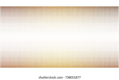 Light Orange vector illustration which consist of circles. Dotted gradient design for your business. Creative geometric background in halftone style with colored spots.