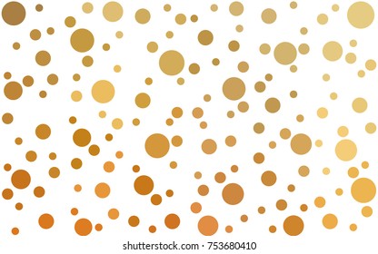 Light Orange vector illustration which consist of circles. Dotted gradient design for your business. Creative geometric background in halftone style with colored spots.