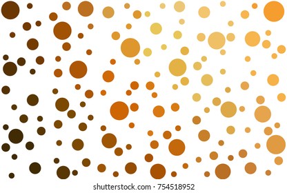Light Orange vector illustration which consist of circles. Dotted gradient design for your business. Creative geometric background in halftone style with colored spots.
