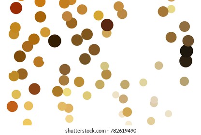 Light Orange vector illustration which consist of circles. Dotted gradient design for your business. Creative geometric background in halftone style with colored spots.