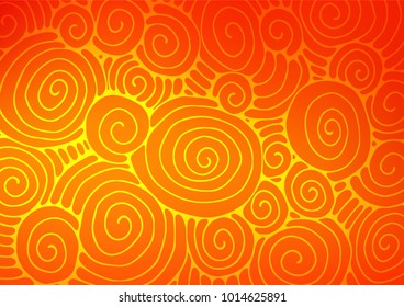 Light Orange vector indian curved background. A completely new color illustration in doodle style. The doodle design can be used for your web site.