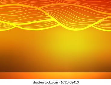 Light Orange vector indian curved background. Brand-new colored illustration in blurry style with doodles. A completely new design for your business.