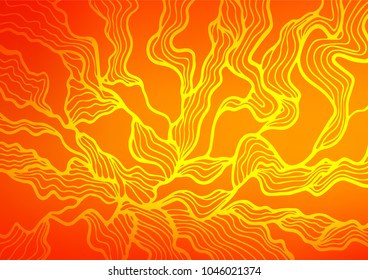 Light Orange vector indian curved texture. Ethnic elegant natural pattern with gradient. A new texture for your design.