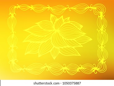 Light Orange vector indian curved texture. Colorful illustration in abstract style with doodles and Zen tangles. The pattern can be used for wallpapers and coloring books.