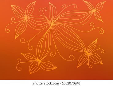 Light Orange vector indian curved background. Blurred decorative design in Indian style with lines. The textured pattern can be used for website.