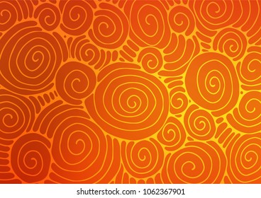 Light Orange vector indian curved template. Modern geometrical abstract illustration with doodles. A completely new design for your business.