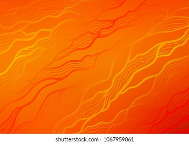 Light Orange vector indian curved texture. Shining colored illustration with doodles in Zen tangle style. Hand painted design for web, leaflet, textile.