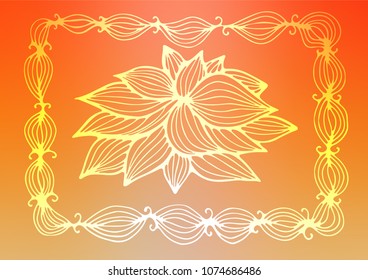 Light Orange vector indian curved template. Glitter abstract illustration with doodles and Zen tangles. A new texture for your design.