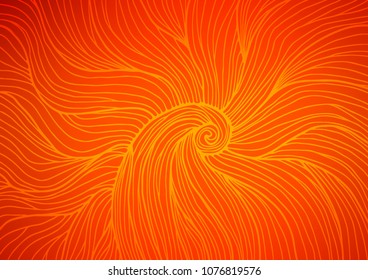 Light Orange vector indian curved background. A vague abstract illustration with doodles in Indian style. Hand painted design for web, leaflet, textile.
