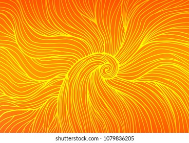 Light Orange vector indian curved background. Colorful abstract illustration with lines in Asian style. The pattern can be used for wallpapers and coloring books.
