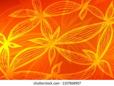 Light Orange vector indian curved pattern. Blurred decorative design in Indian style with Zen tangles. The elegant pattern can be used as a part of a brand book.