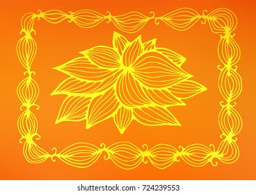 Light Orange vector indian curved texture. A vague abstract illustration with doodles in Indian style. A completely new design for your business.