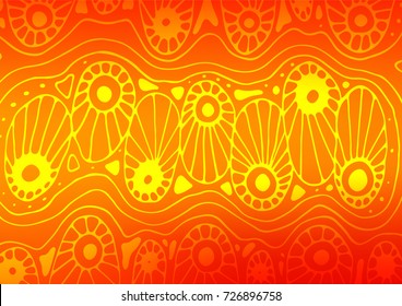 Light Orange vector indian curved template. Modern geometrical abstract illustration with doodles. A completely new template for your business design.
