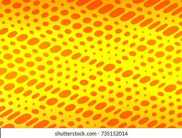 Light Orange vector indian curved background. Glitter abstract illustration with doodles and Zen tangles. A completely new template for your business design.