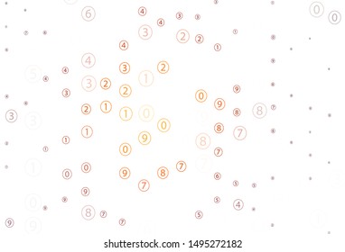 Light Orange vector layout with algebra elements. Colored mathematic signs with gradient on white background. Pattern for school, grammar websites.