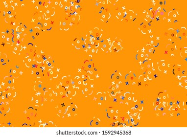Light Orange vector layout with algebra elements. Modern geometrical illustration with numerals. Smart design for university advert.