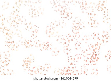 Light Orange vector layout with algebra elements. Modern geometrical illustration with numerals. Smart design for university advert.