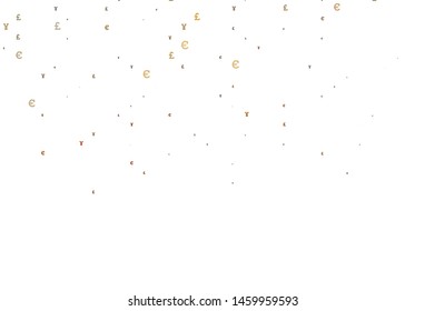 Light Orange vector layout with banking symbols. Modern abstract illustration with symbols of money. Template for ads of markets, loans.