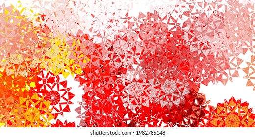 Light orange vector layout with beautiful snowflakes. Gradient colorful illustration with snow elements in xmas style. New year websites pattern.