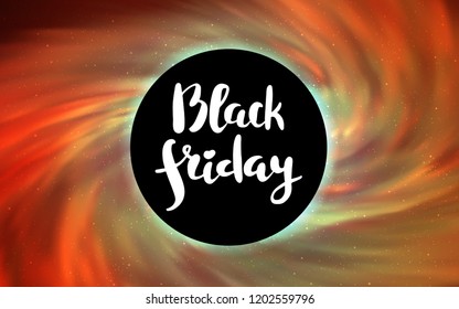 Light Orange vector layout with a black hole, universe. Decorative design in space style with a black hole. Pattern for posters, banners of sales.
