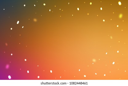 Light Orange vector layout with bright snowflakes. Glitter abstract illustration with crystals of ice. The pattern can be used for new year leaflets.