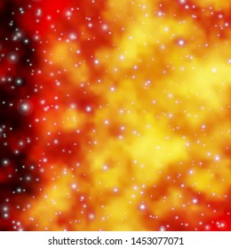 Light Orange vector layout with bright stars. Colorful illustration with abstract gradient stars. Theme for cell phones.