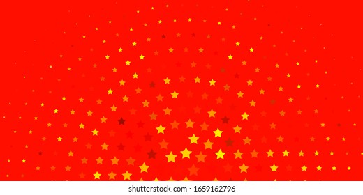 Light Orange vector layout with bright stars. Colorful illustration in abstract style with gradient stars. Pattern for new year ad, booklets.