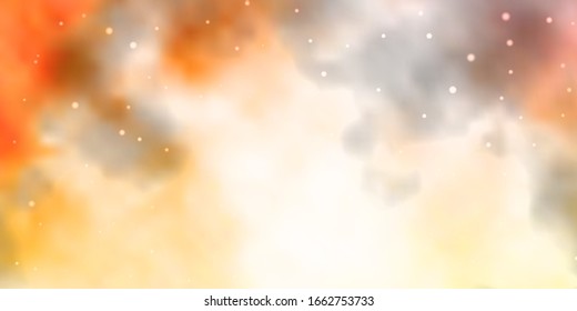 Light Orange vector layout with bright stars. Shining colorful illustration with small and big stars. Pattern for wrapping gifts.