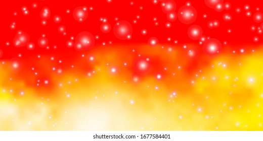 Light Orange vector layout with bright stars. Colorful illustration with abstract gradient stars. Best design for your ad, poster, banner.