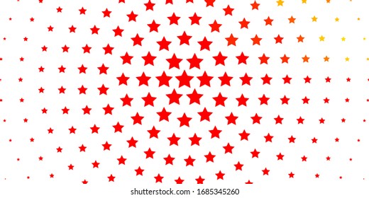 Light Orange vector layout with bright stars. Colorful illustration with abstract gradient stars. Theme for cell phones.