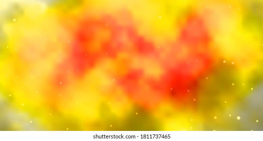 Diseño vectorial de naranja claro con estrellas brillantes. Ilustración decorativa con estrellas en plantilla abstracta. Patrón para envolver regalos.