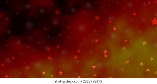 Light Orange vector layout with bright stars. Decorative illustration with stars on abstract template. Pattern for wrapping gifts.