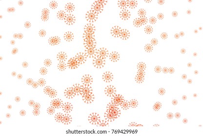 Light Orange vector layout with bright snowflakes. Snow on blurred abstract background with gradient. New year design for your business advert.