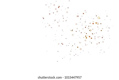 Light Orange vector  layout with circle shapes. Blurred bubbles on abstract background with colorful gradient. Pattern can be used as texture of water, rain drops.