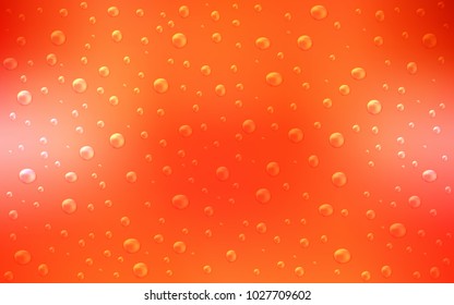 Light Orange vector layout with circle shapes. Blurred bubbles on abstract background with colorful gradient. Pattern can be used as texture of water, rain drops.