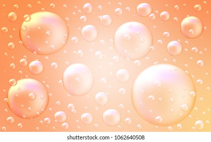 Light Orange vector layout with circle shapes. Glitter abstract illustration with blurred drops of rain. The pattern can be used for beautiful websites.