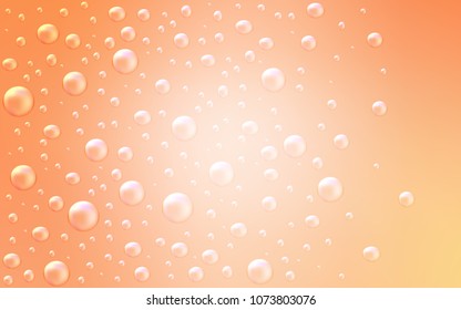 Light Orange vector layout with circle shapes. Glitter abstract illustration with blurred drops of rain. The pattern can be used for ads, leaflets of liquid.