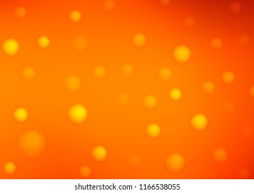 Light Orange vector layout with circle shapes. Modern abstract illustration with colorful water drops. The pattern can be used for beautiful websites.