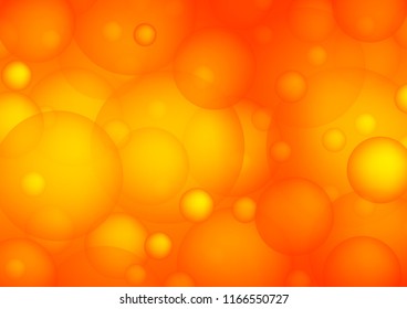 Light Orange vector layout with circle shapes. Illustration with set of shining colorful abstract circles. The pattern can be used for aqua ad, booklets.
