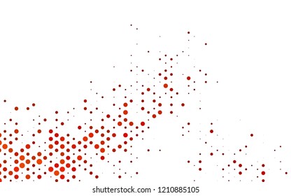 Light Orange vector layout with circle spots. Blurred bubbles on abstract backdrop with colorful gradient. Design for business adverts.