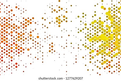 Light Orange vector layout with circle spots. Glitter abstract illustration with blurred drops of rain. Pattern for ads, leaflets.