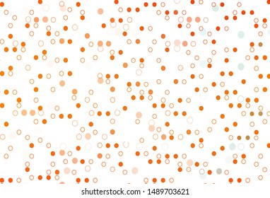 Light Orange vector layout with circle shapes. Blurred decorative design in abstract style with bubbles. Template for your brand book.