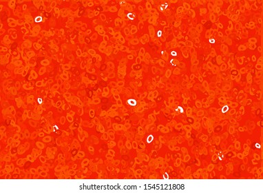 Light Orange vector layout with circle shapes. Glitter abstract illustration with blurred drops of rain. Pattern of water, rain drops.