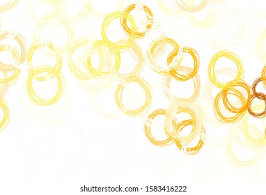 Light Orange vector layout with circle shapes. Blurred bubbles on abstract background with colorful gradient. Design for poster, banner of websites.