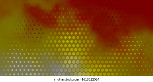 Light Orange vector layout with circle shapes. Colorful illustration with gradient dots in nature style. Pattern for booklets, leaflets.