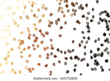 Light Orange vector layout with circle shapes. Glitter abstract illustration with blurred drops of rain. Design for business adverts.