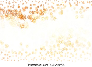Light Orange vector layout with circle shapes. Illustration with set of shining colorful abstract circles, lines. New template for your brand book.