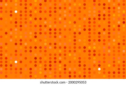 Light Orange vector layout with circle shapes. Beautiful colored illustration with blurred circles in nature style. Pattern of water, rain drops.